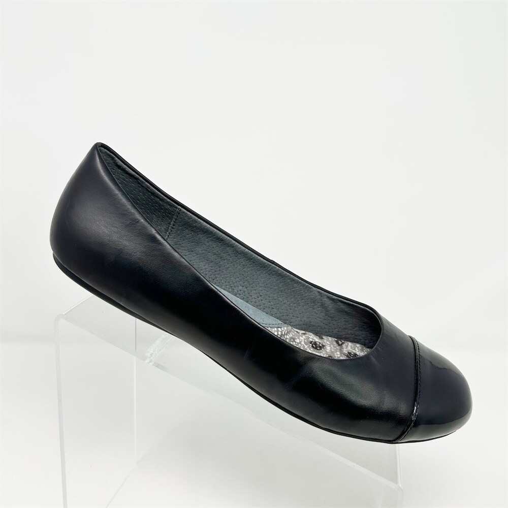 SoftWalk Napa Ballet Flats Womens 11W Wide Black Cap Toe Slip On Casual Shoes